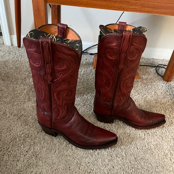Lucchese Nicole Limited Edition Burnt Wine Boot - Picture 5 of 8